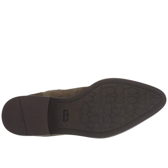 Coach Bowery bead Chelsea Khaki Green Suede Leather Ankle Fashion Boots Booties - Picture 6 of 14